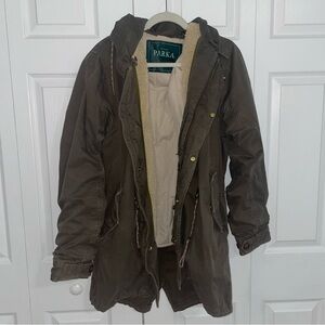 Unisex Olive Green Parka Jacket